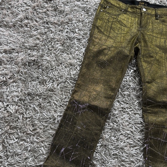 Tripp NYC Skinny Gold / Silver Cotton Spandex *VINTAGE* Sz 27❤️ - Picture 9 of 10